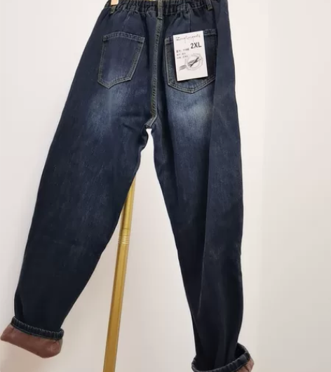 全新女士加绒牛仔裤,显瘦裤型,裤头可调节[...