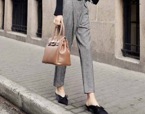 千鸟格子裤子2019秋冬新款韩版复古休闲小...