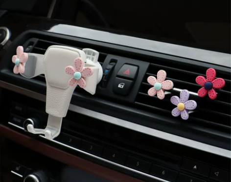 可爱车载手机支架汽车出风口用手机架导航架卡...