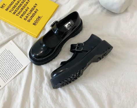 增高小皮鞋女学生韩版百搭复古英伦风日系厚底...