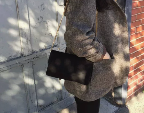 韩国复古经典磨砂链条包chic单肩斜挎迷…...