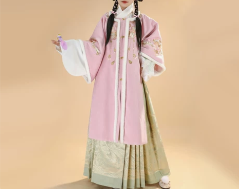 都城南庄汉服小桃桃圆领对襟长袄中国风拜年汉...
