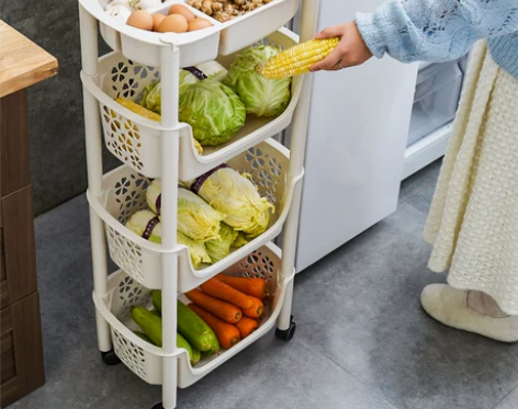 【开新价】厨房置物架落地多层水果蔬菜玩具收...