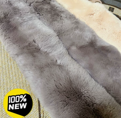 全新天鹅绒级整皮獭兔毛围巾韩版女士真毛皮草...