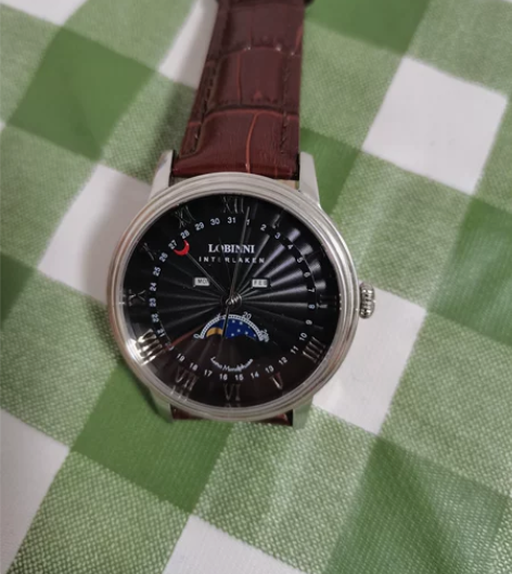 罗宾尼手表男2022新款真皮腕表男士薄款防...