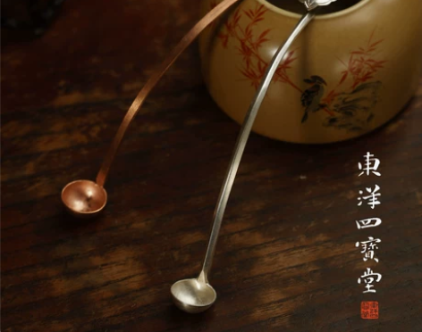 手工如意银水勺紫铜水勺 仿古复古赠礼品文