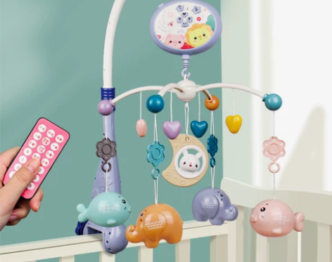 新生儿床头摇铃婴儿车旋转益智床上吊挂床铃宝...