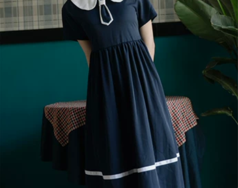 2019夏季新款法式宫廷复古少女连衣裙收腰...