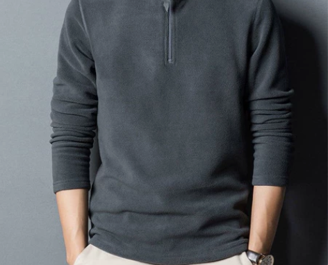 秋冬款男士高领纯色双面绒半高领卫衣仿摇粒绒...