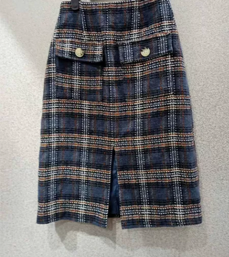 全新品牌MG小象小香风半裙格子包臀裙S码 ...