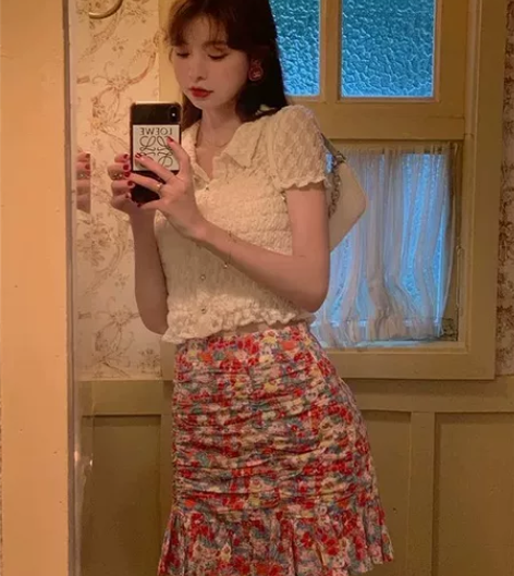 范智乔 鱼尾裙半身裙女高腰显瘦a字裙设计感...