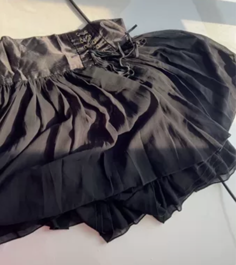 真丝 缎面 高腰小黑裙 花苞裙 宫廷风 s...