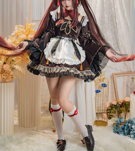 【租】悠窝窝原神胡桃女仆cos大全套 衣服...