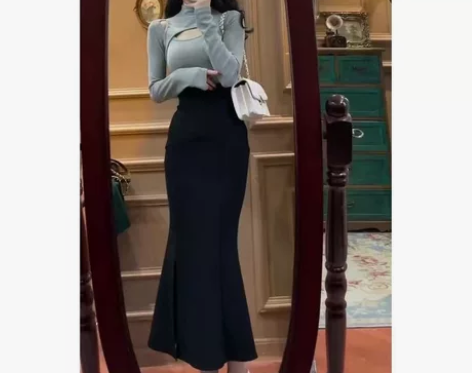 气质洋气两件套港风韩剧上衣裙子套装网红减龄...