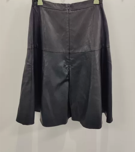 皮裙半身裙高腰皮革百搭A字大摆裙黑色中裙 ...
