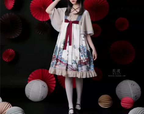 退坑出Lolita 炭团洋服—千鹤子红色o...