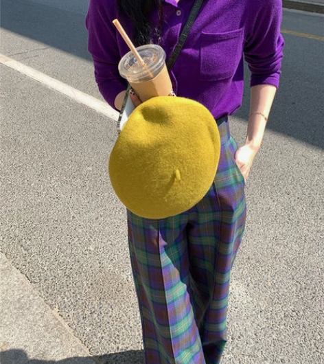 【一套s包邮】TOROON 紫色高腰格子直...