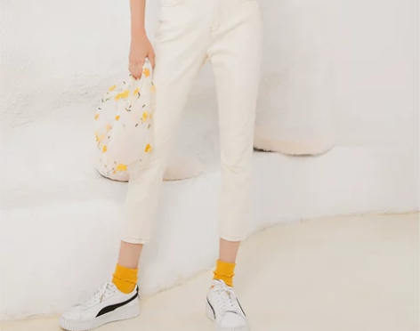 Lagogo2020年夏季新款高腰铅笔裤浅...