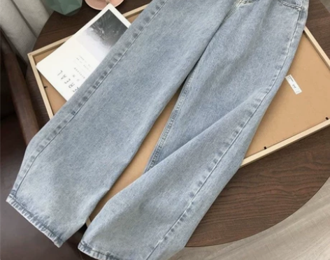 阔腿裤女2023秋冬新款韩版复古直筒老爹裤...