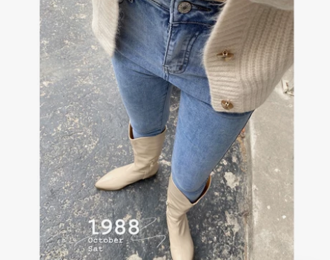 秋冬毛边牛仔九分裤高腰显瘦紧身小脚薄绒八分...