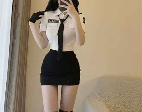 cospaly紧身弹力空姐制服女警角色扮演...