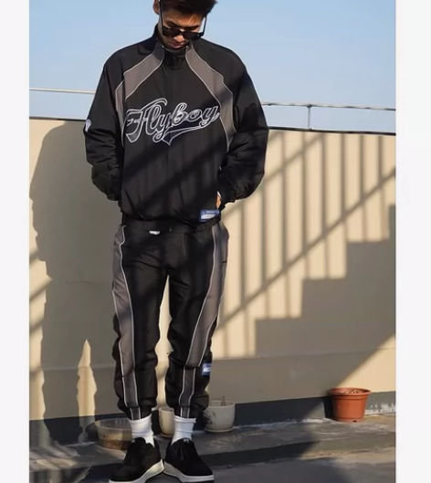 FLYBOY复古夹克梭织运动套装户外美式裤...