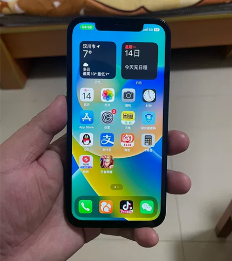 苹果12promax海蓝色256g美版无锁...