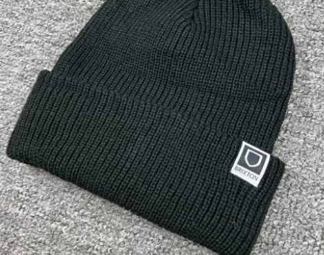 全新 Brixton 黑色翻边针织毛线帽 ...