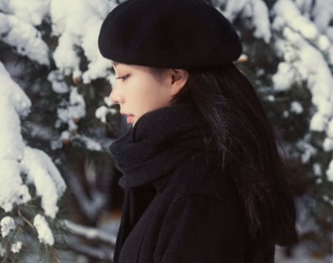 毛呢贝雷帽女秋冬日系黑色百搭画家帽显脸小羊...