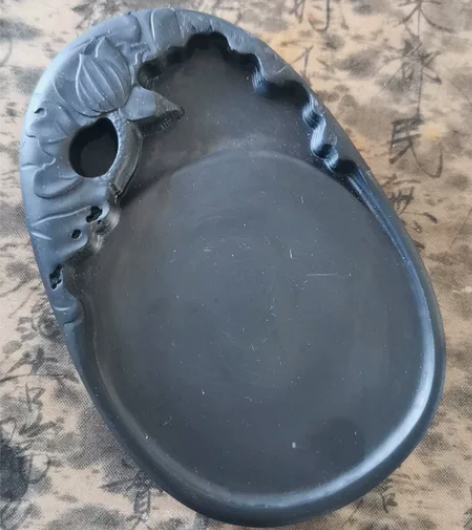 精品歙砚《莲池》 材质：歙砚黑龙潭    ...