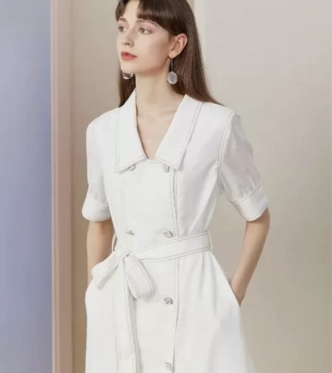 范思蓝恩腰带赫本连衣裙收腰显瘦复古宫廷裙气...