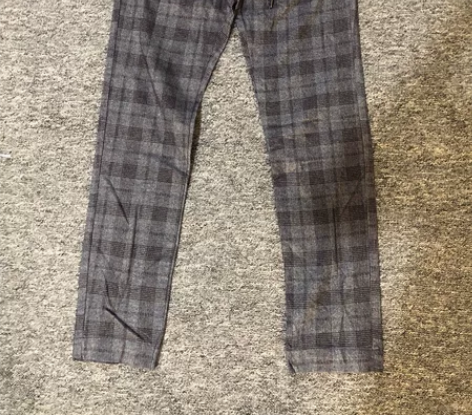 vistula格子休闲裤男秋季直筒修身弹力...