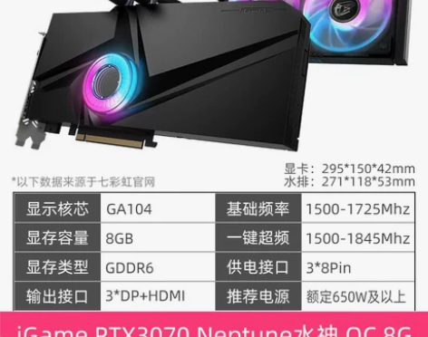 七彩虹RTX3070Ti/3070显卡8G...