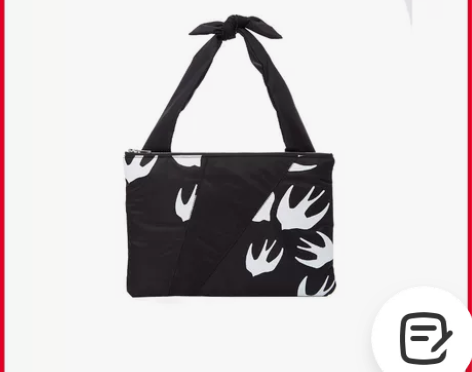 MCQ黑白拼色燕子图案印花拼接系带百搭潮流...