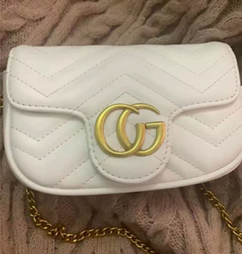 全新 （不要了）女士复古白色小号链条包斜挎...