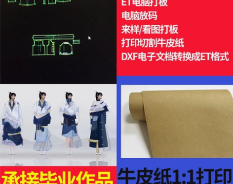 专业打板纸样设计制衣裁剪制版代客打版缝纫全...