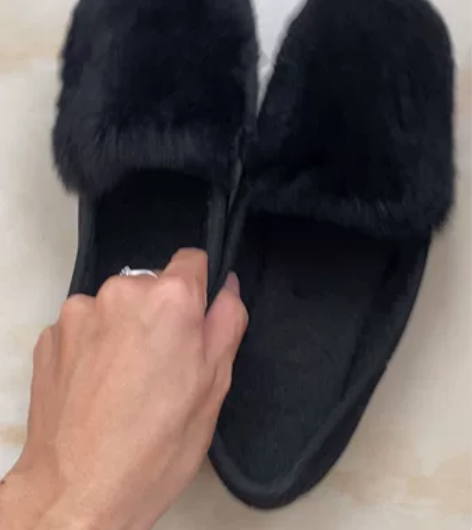 大码女鞋41-43单鞋秋冬韩版豆豆真皮兔毛...