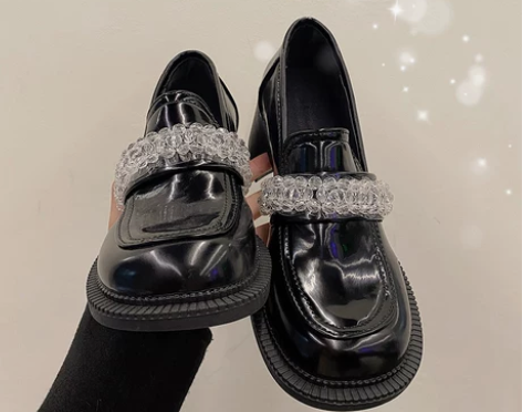 2021秋季英伦风复古玛丽珍鞋粗跟大头娃娃...