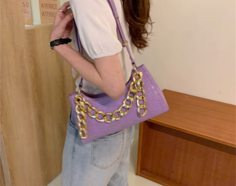 转卖包包女2022夏新款潮时尚百搭鳄鱼纹个...