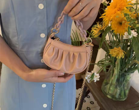 转卖糖果色褶皱mini小包包女2021夏迷...