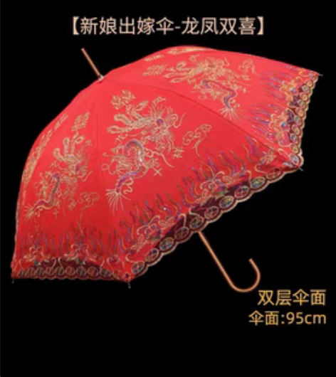 转卖高档结婚红伞婚伞新娘伞红色婚庆用的大红...