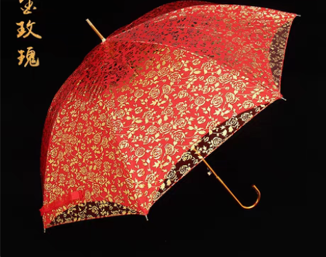 转卖【国庆价】结婚红伞婚伞新娘伞红色出嫁伞...