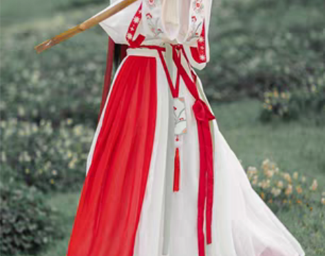 转卖神明少女 网红拍照 魏晋制汉服女春秋中...