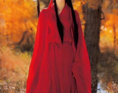 转卖大红色汉服女交领齐腰中国风超仙气飘逸魏...