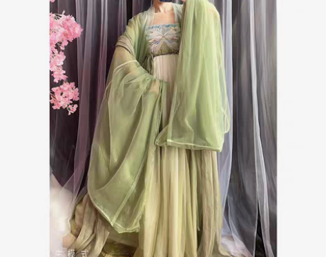 包邮玉术原创汉服女诃子裙唐制大袖衫刺绣汉元...