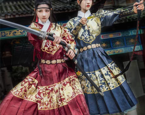 转卖如梦霓裳原创春季款汉服男织金飞鱼服瑞龙...