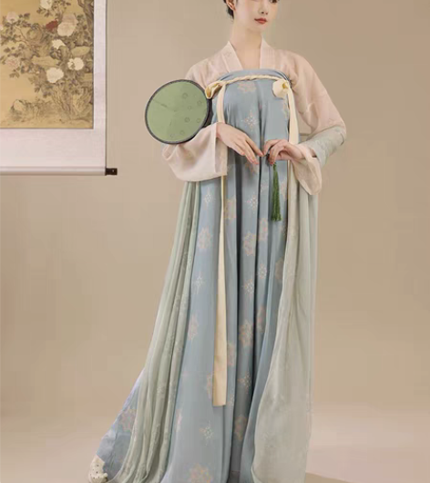 包邮桔屿原创汉服女【长安花】唐制齐胸衫裙薄...