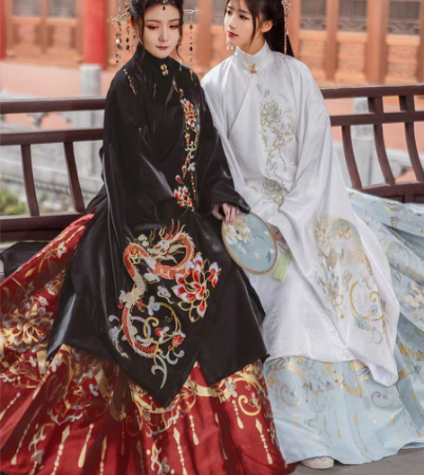 包邮如梦霓裳龙傲天刺绣汉服女中国风明制立领...