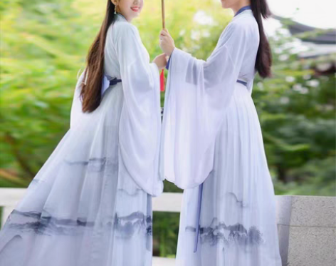 包邮如梦霓裳魏晋风春款汉服女装日常交领齐腰...