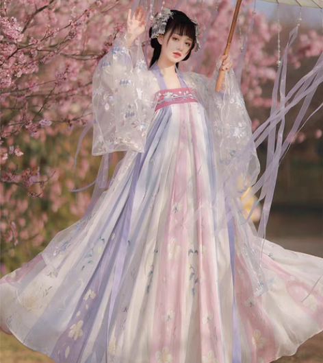 包邮【樱洛】茗月萱齐胸襦裙套装汉服女刺绣正...
